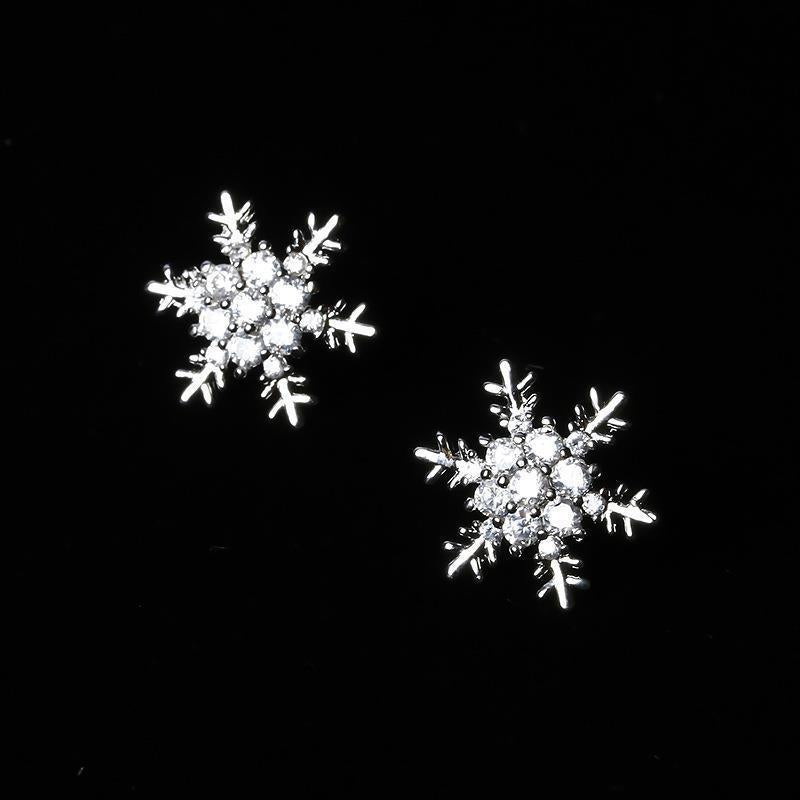 Full Rhinestone Snowflake Earring
