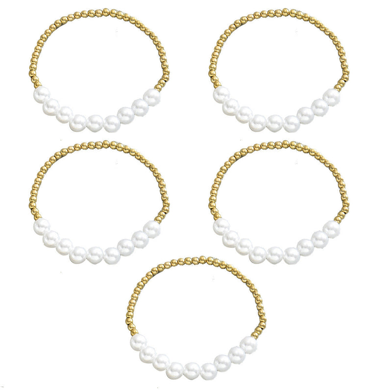 Pearl Stretch beaded Bracelet Set