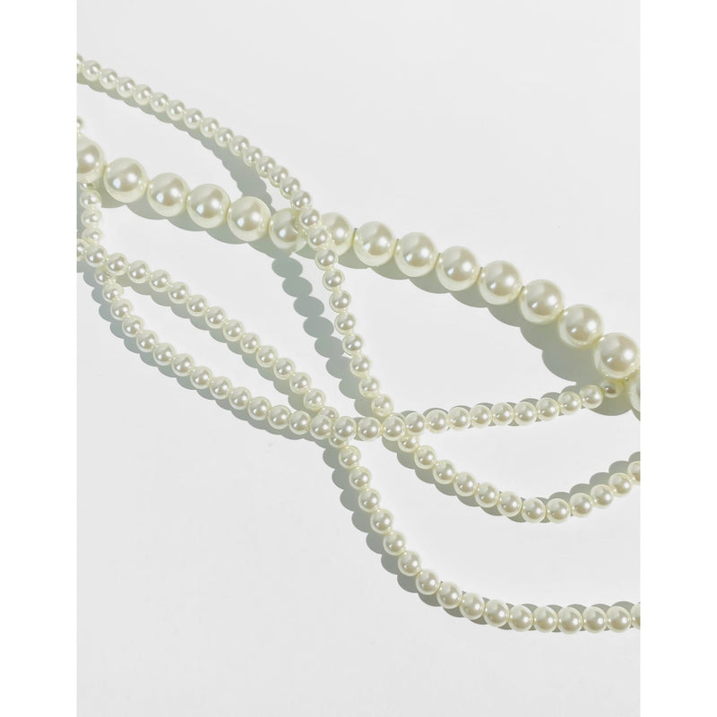 Fashion 4 Strand Pearl Necklaces Faux Pearl Necklace