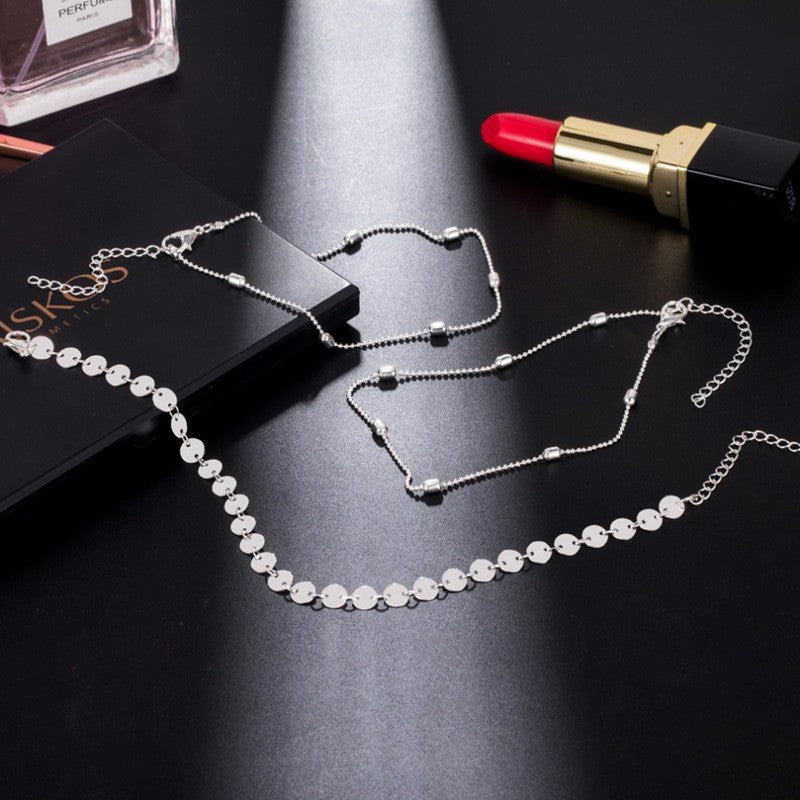 Layer Sequin Chain Anklet Bohemia Women Anklet