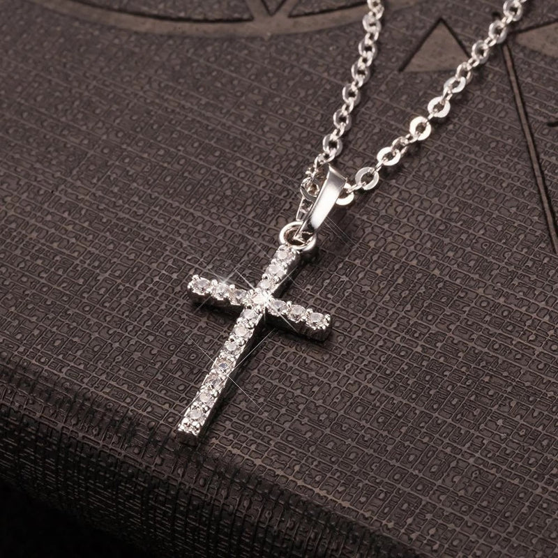 Stone Cross Pendant Necklace Jewelry