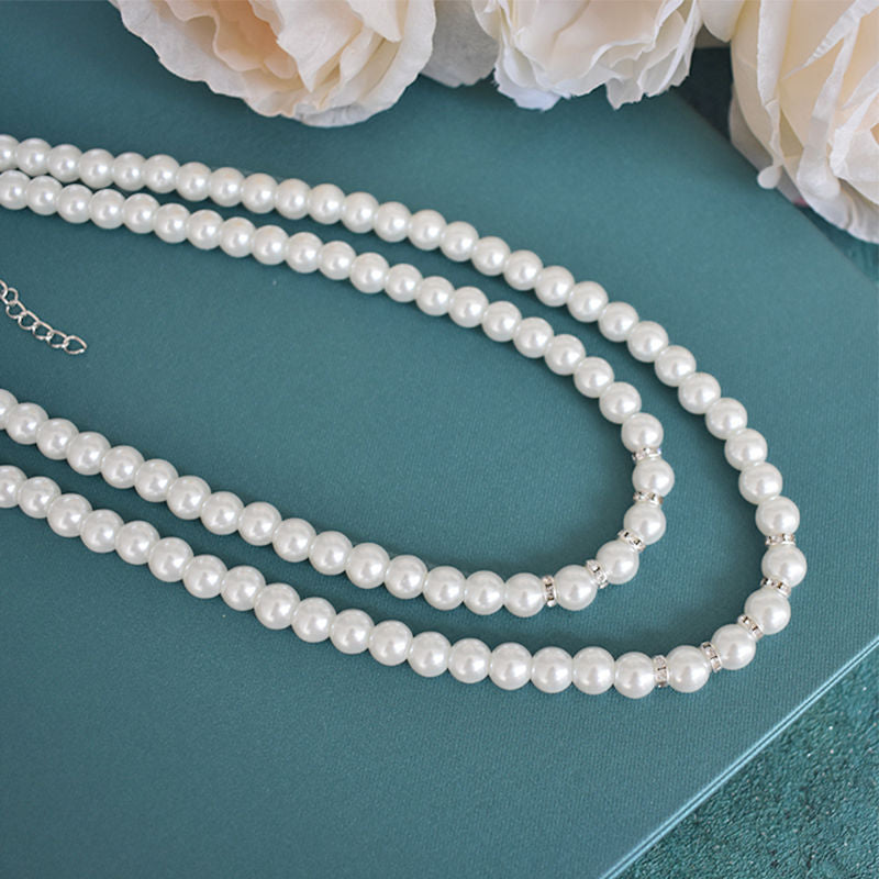 Costume Jewelry Long Faux Pearls Necklace