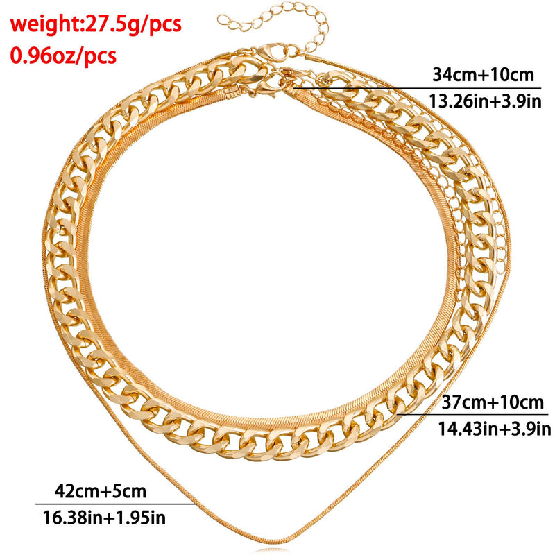 Simple Punk Thick Chain Snake Bone Chain Necklace