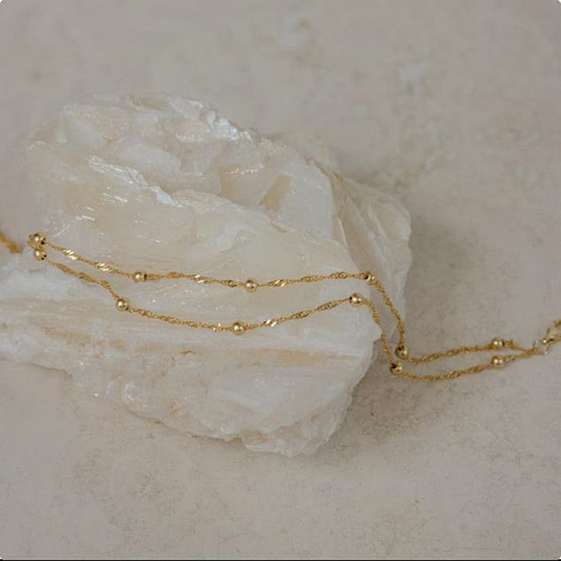 Double Layer Beaded Chain Bracelet