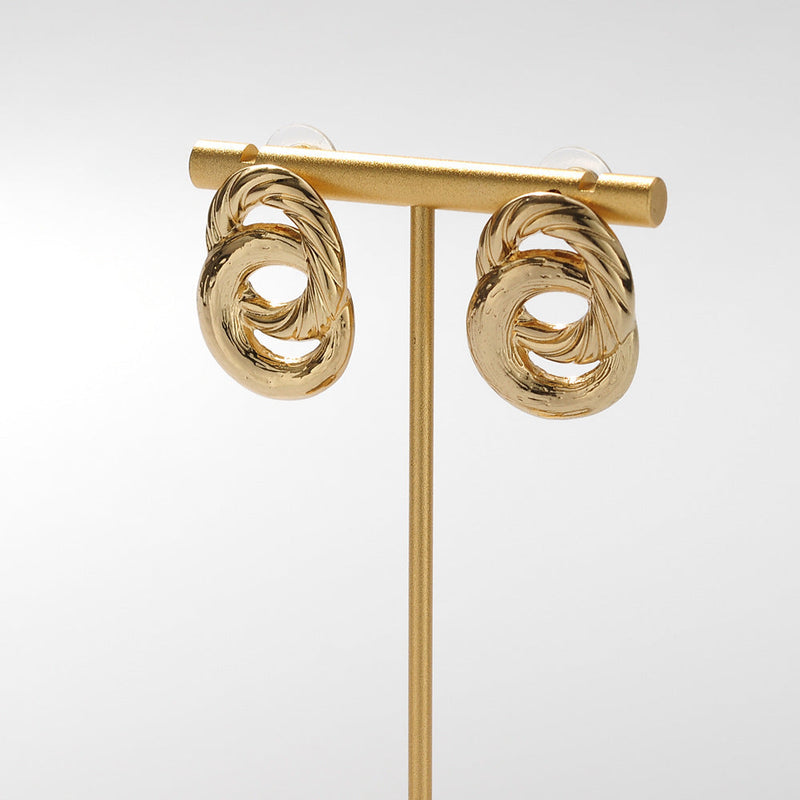 Double Twisted Circle Women Big Stud Earring