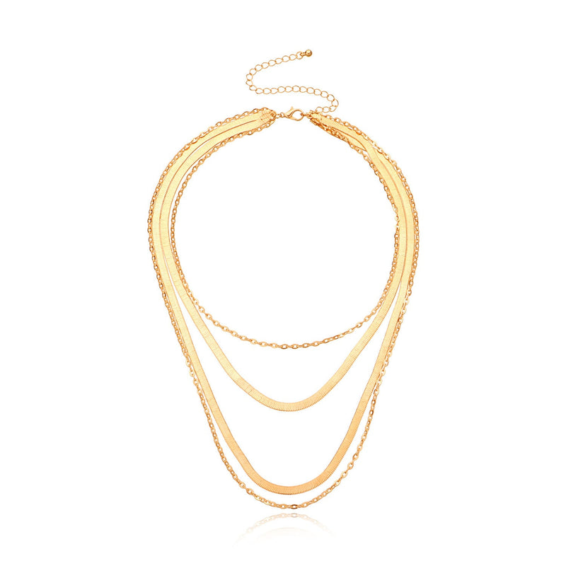 Multi Layer Snake Bone Chain Necklace Choker for Women