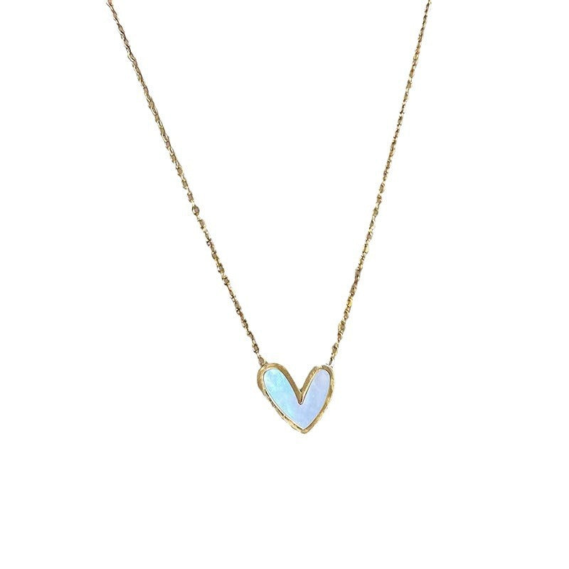 white heart pendent necklace