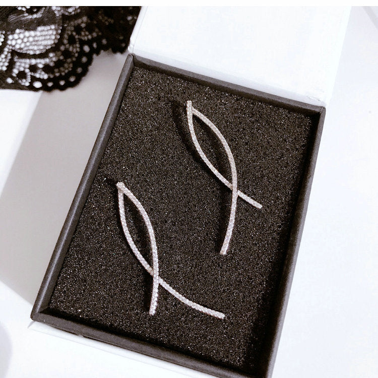 Geometric Lines Cross Earrings