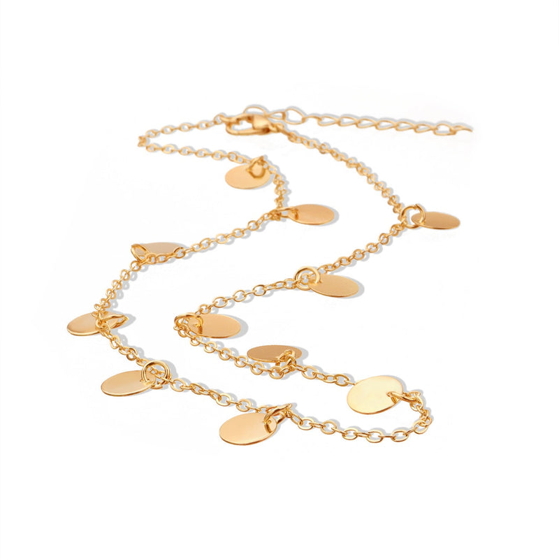 Multi Round Small Disc Charm Necklace