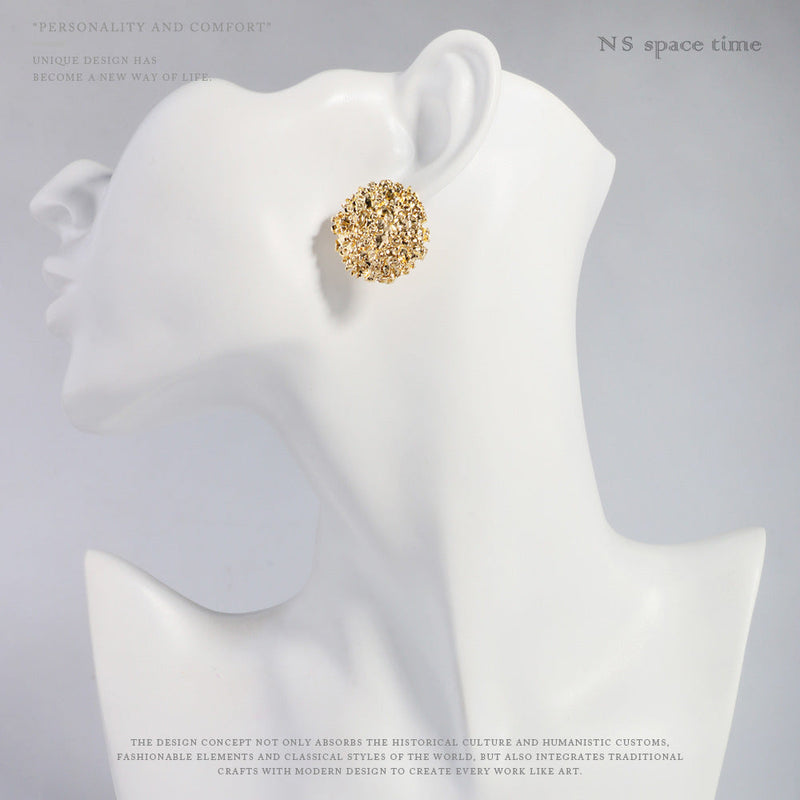 Big Geometric Round Earrings