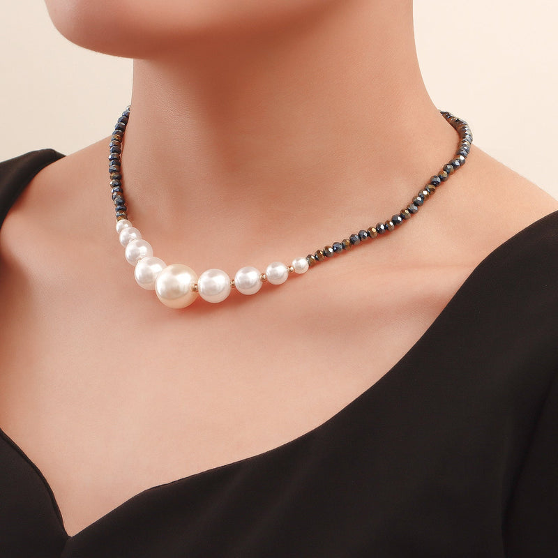 Pearl Baroque Glass Bead Chain Necklace