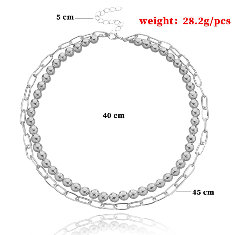 Multiple Paperclip Chain Layer Necklace