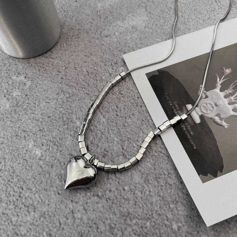 Sweat shirt Chain Heart Pendant Necklace