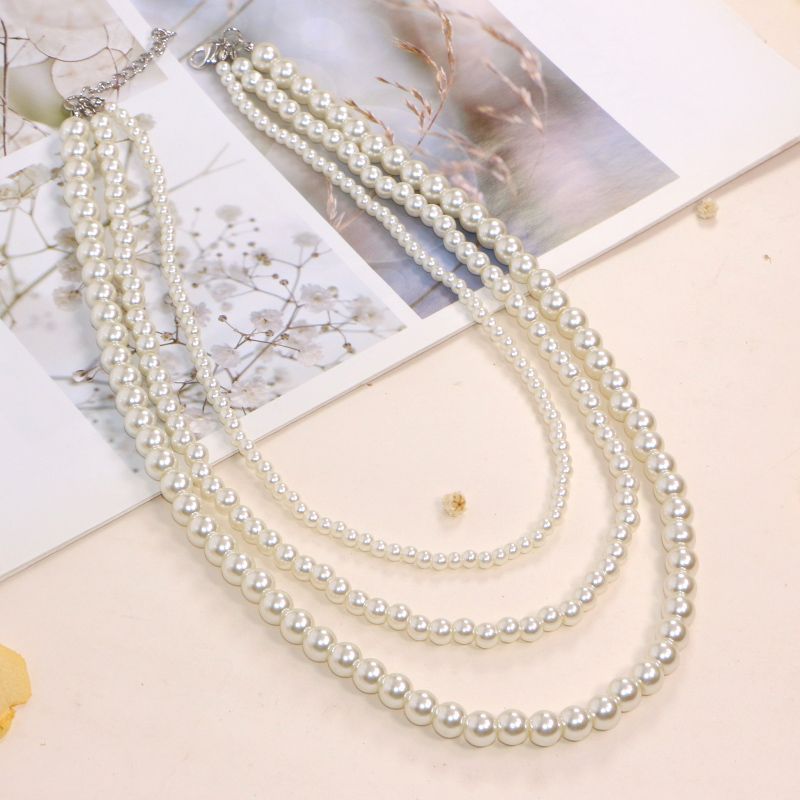 Elegant Multi-Layer Pearl Beaded Necklace