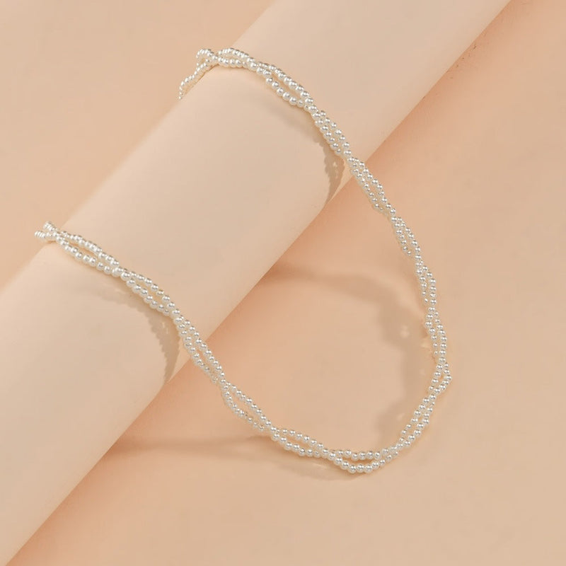 Dough Twiste Collar Bone Chain Double Layer Necklace