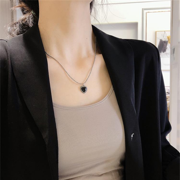 Black Love Pendant Necklace