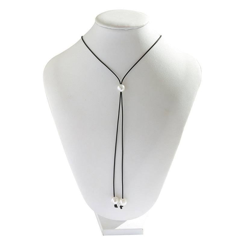 Punk Hip Hop Simple Wax Thread Tassel Knot Choker Necklace