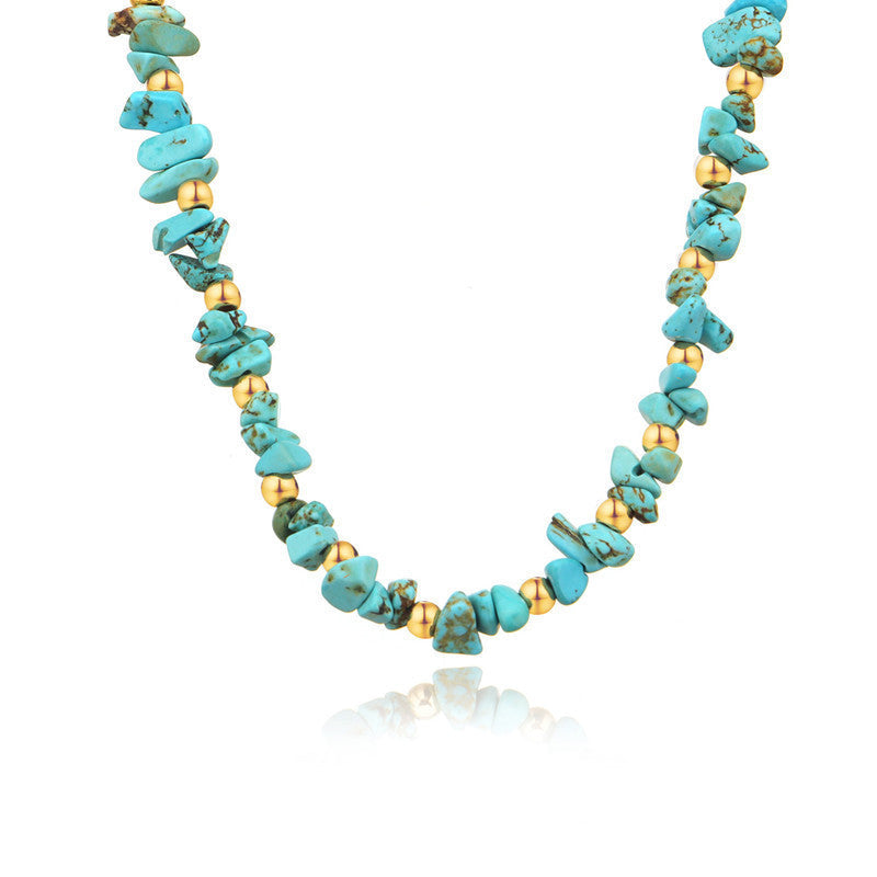 Irregular Natural Stone Beaded Necklace