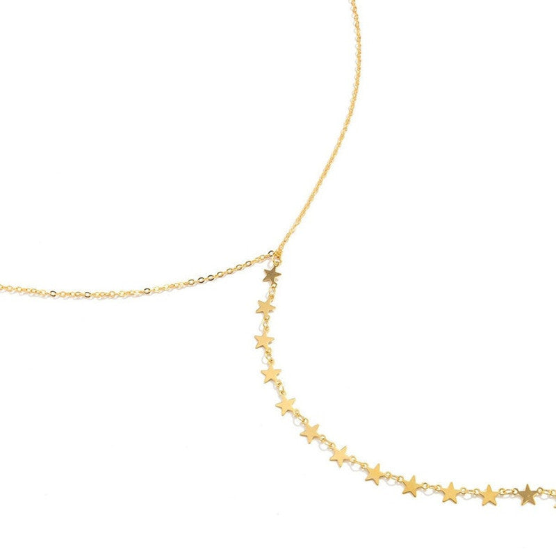 Round Beaded Star Tassel back Necklace