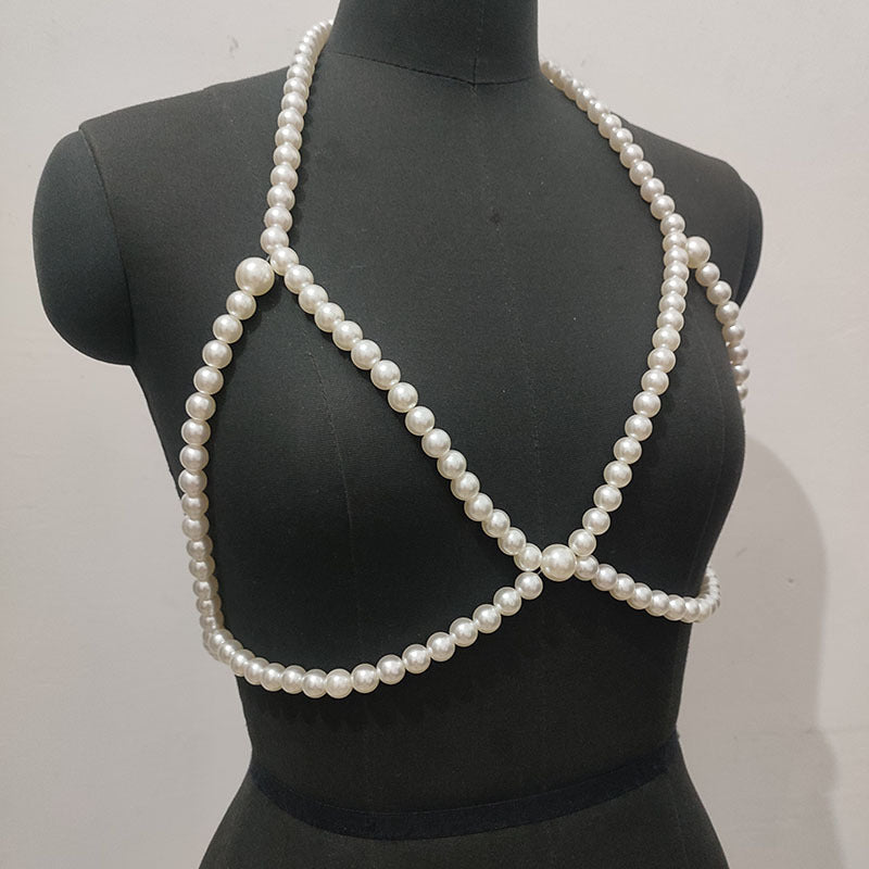 Pearl Necklace Sexy Beach Bikini Chest Chains