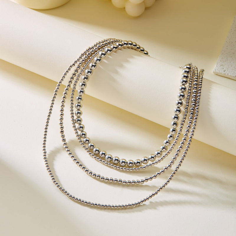 Multilayer Statement Chunky Beaded Necklace