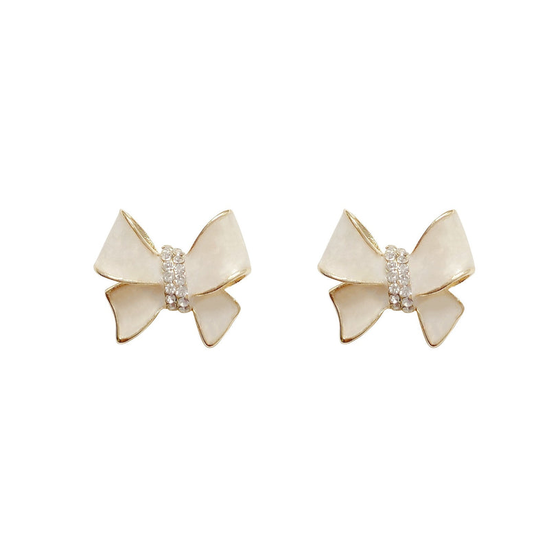 Flower Bowknot Pearl Earrings