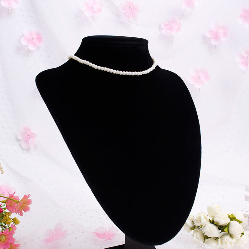 White Pearl Necklace Round Beads Imitation Pearls Choker