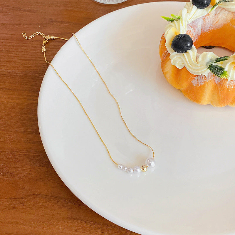Pearl Chain Simple Lady Clavicle Chain Necklace