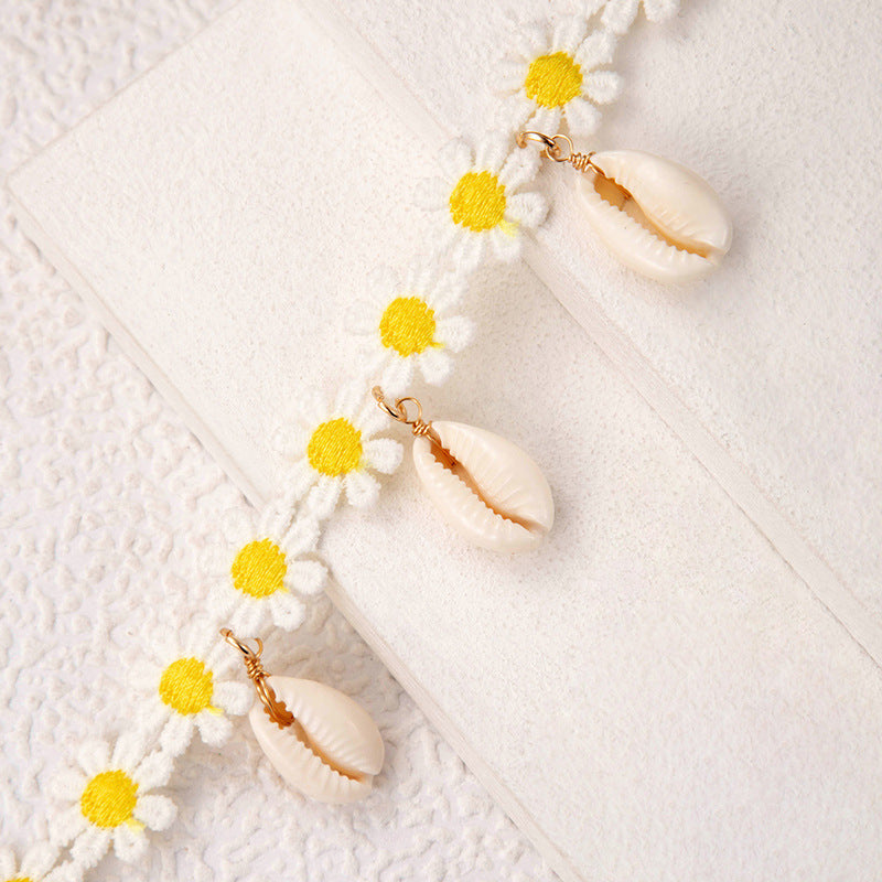 Sea White Puka Shell Choker Charm Necklace