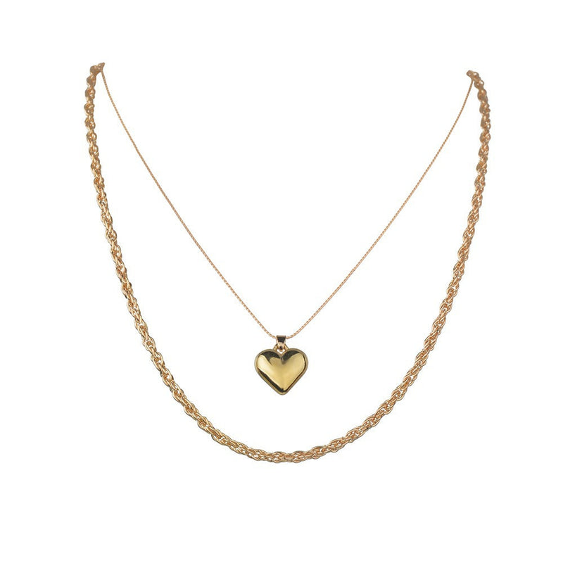 Multilayer Big Heart Pendant Necklace
