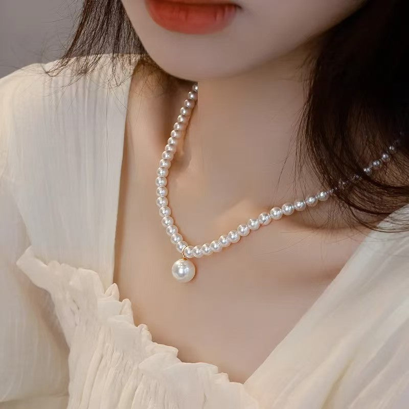 Vintage Multi Strands Pearl Pendant Necklace