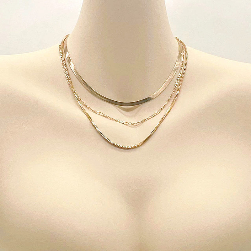 Versatile Cuban Multilayer Figaro Chain Necklace