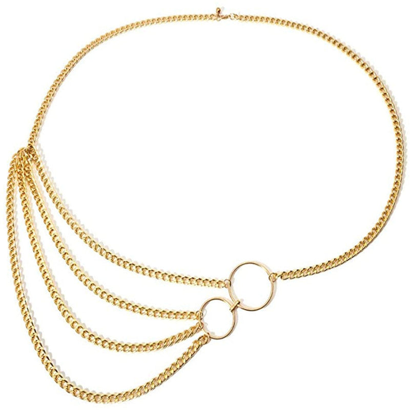 Metal Body Chain Tassel Multilayer Sexy Waist Chain Jewelry