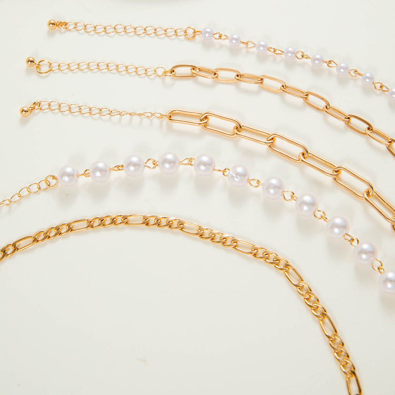 Layer Pearl Necklace Long Chain Necklace