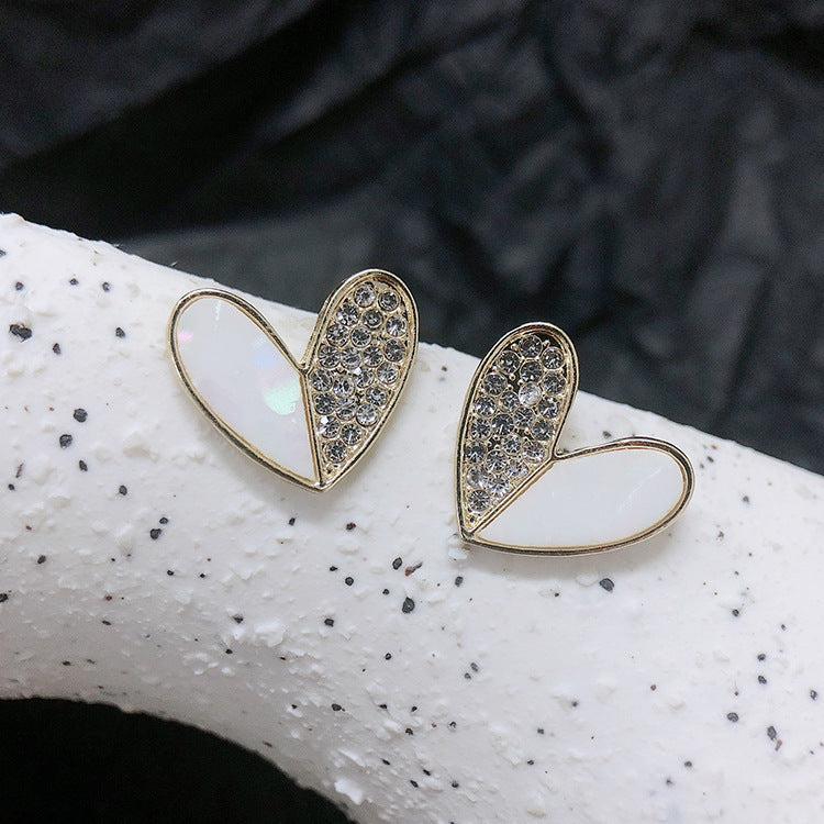 Heart Tiny Studs Enamel Earrings