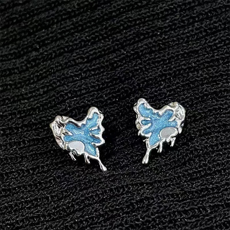 Butterfly Blue Enamel Stud Earrings