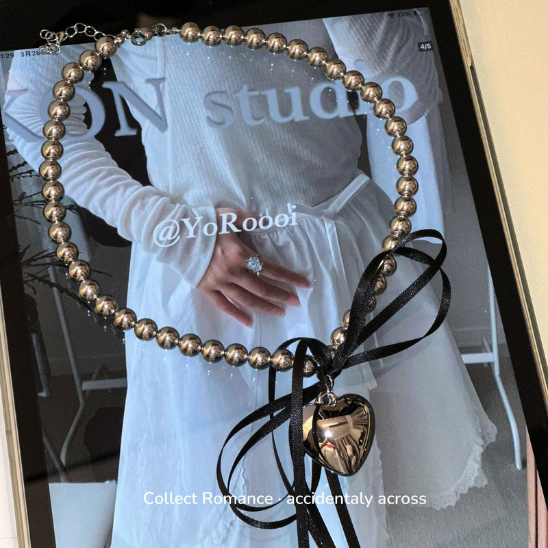 Heart Bowknot Pearl Necklaces