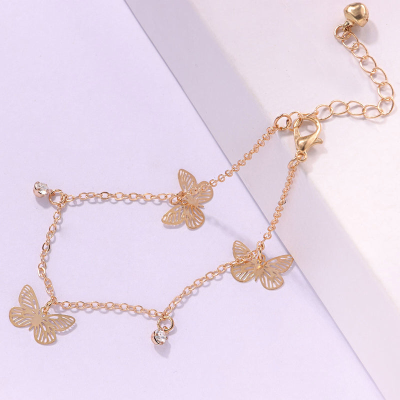 Summer Beach Butterfly Crystal Foot Ankle Chain