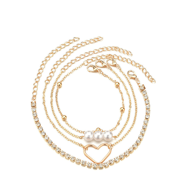 Love Heart Link Chain Bracelet