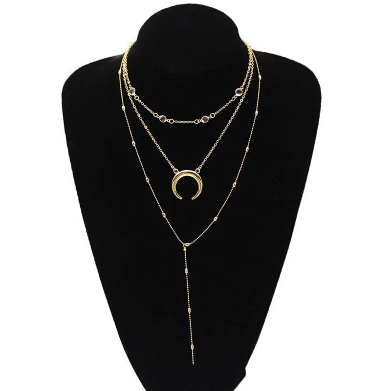 Bohemian Moon Pendant Necklace