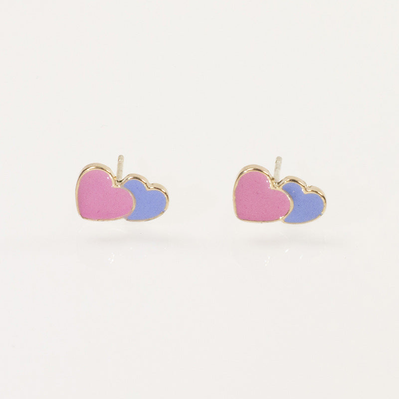 Double Heart Stud Earring