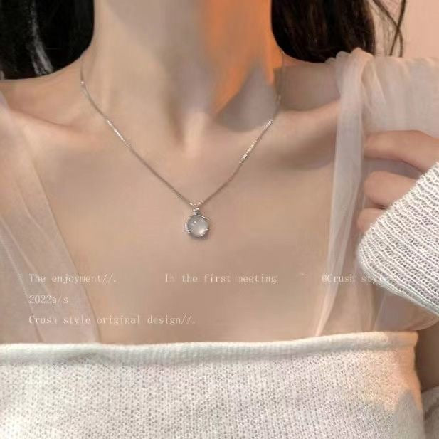 White Moonlight OPal Stone Necklace