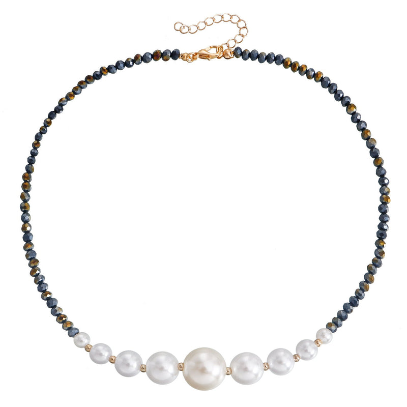 Pearl Baroque Glass Bead Chain Necklace