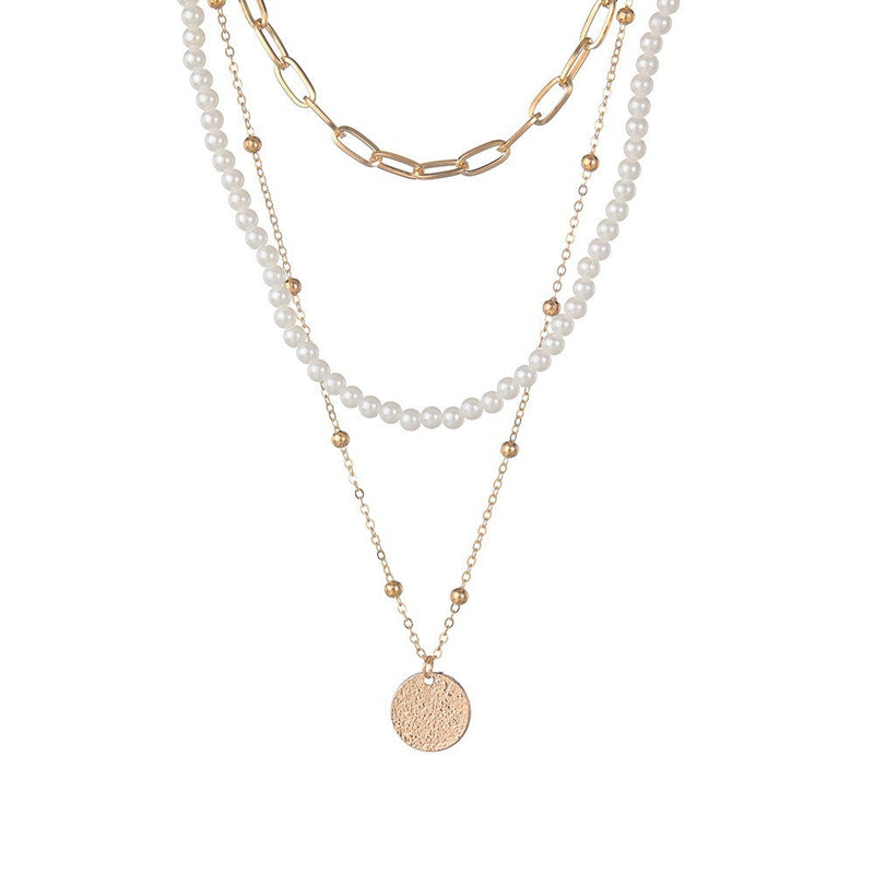 Multi Layer Love Pearl Chain Necklace