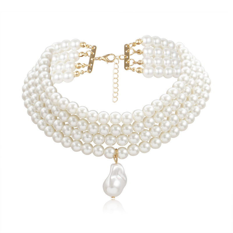 Pearl Necklace Retro Shaped Chain Necklace Wholesale