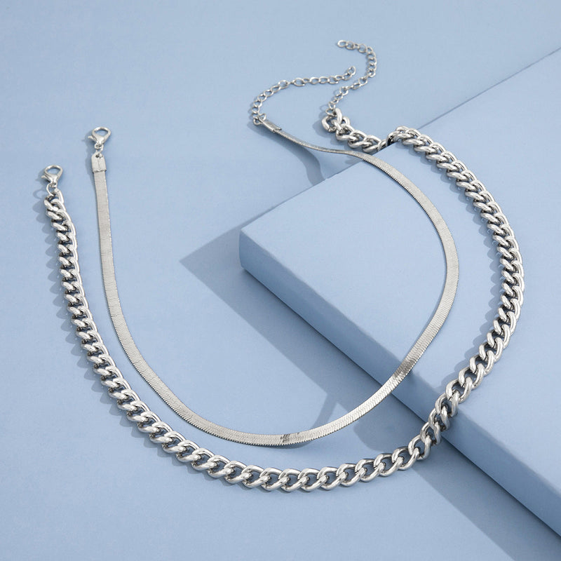 Snake Bone Layer Chain Necklace Women