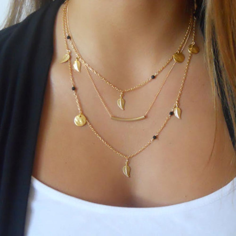 Tassel Leaf Pendant Necklace