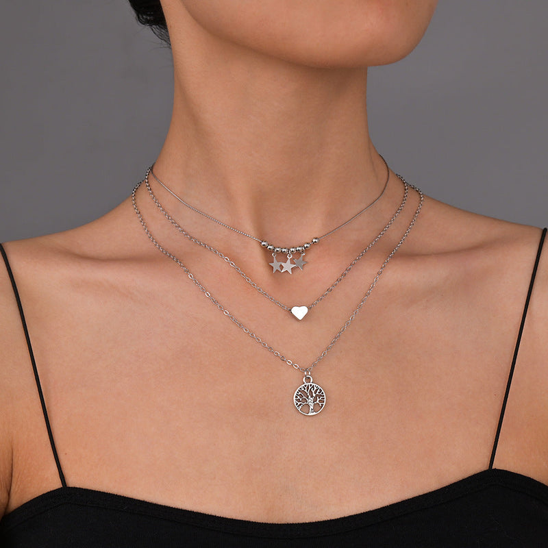 Multilayer Star Pendant Necklace for Women