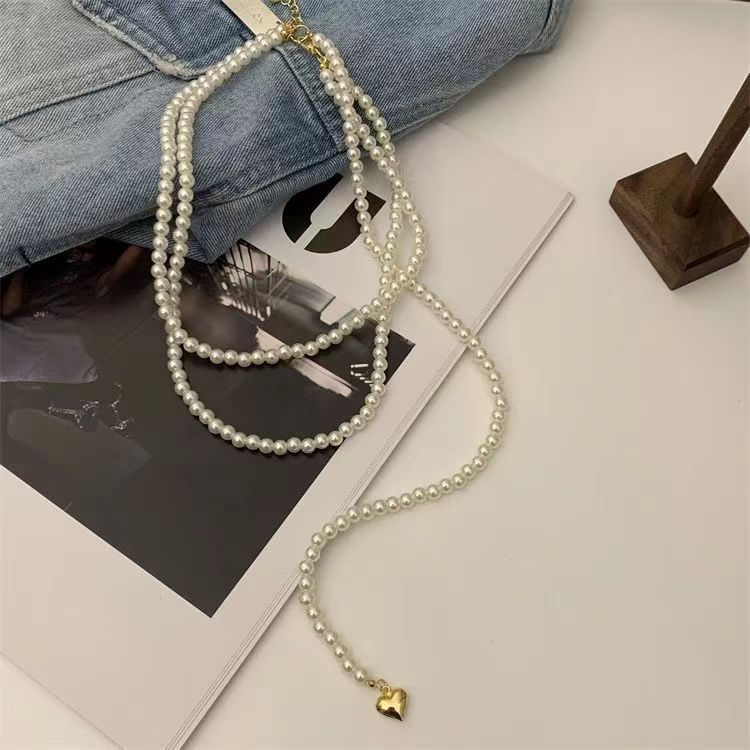 New Design Wedding Pearl Necklace Party Choker Heart Charm