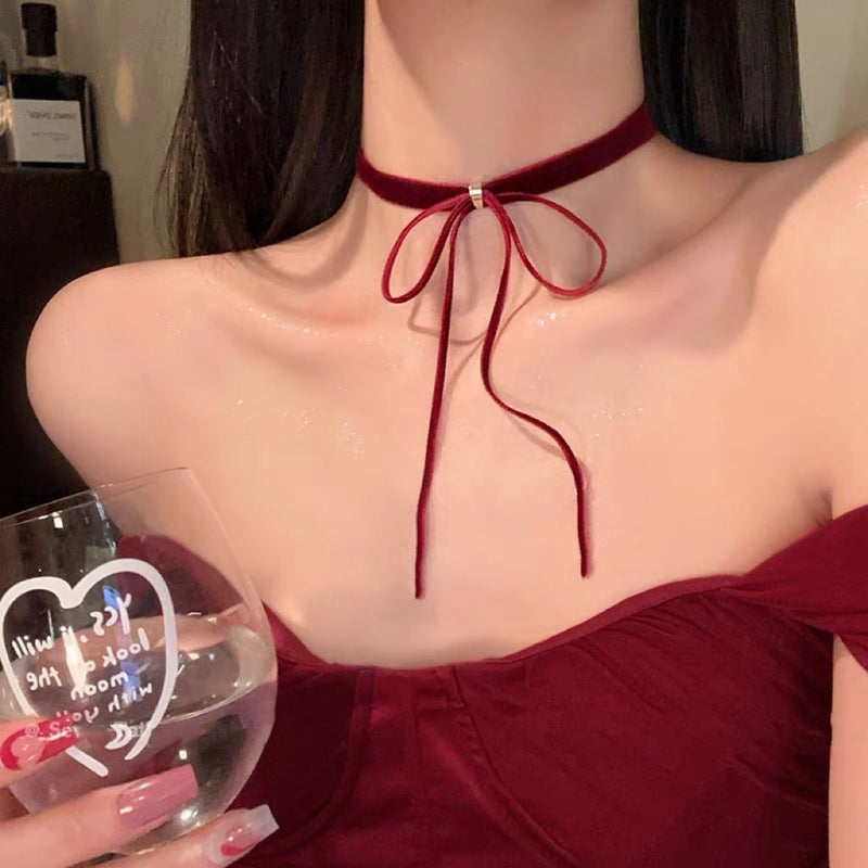 Retro Black Red Velvet Choker Necklaces